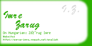 imre zarug business card